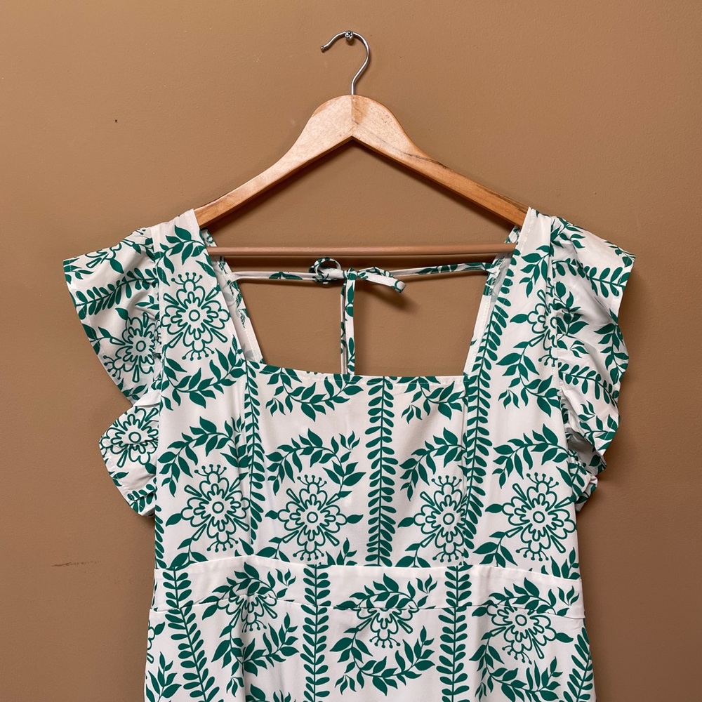 Shein Maxi Tiered Dress Size XL Flutter Sleeves Folk Art Boho Festival‎ Prairie - Picture 3 of 11
